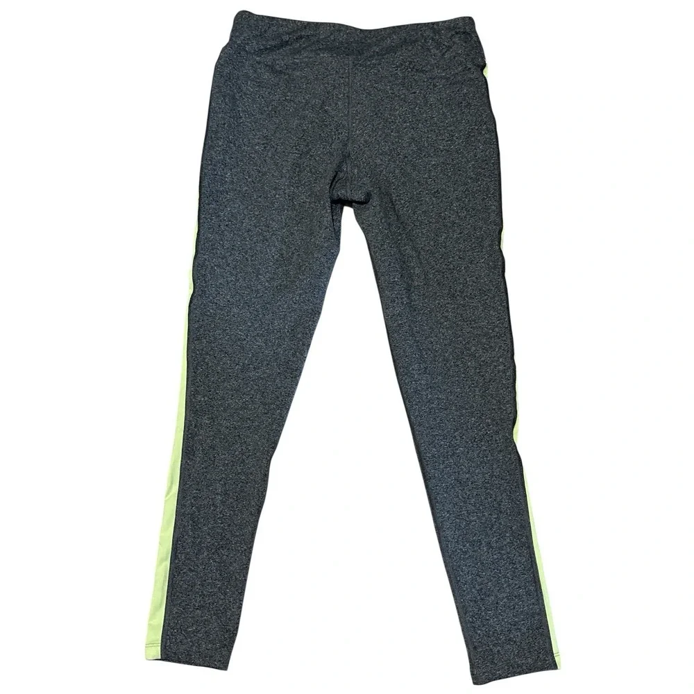 The North Face Side Stripe Women's Leggings Size M Gray/Lime Logo/Stripe RN61661